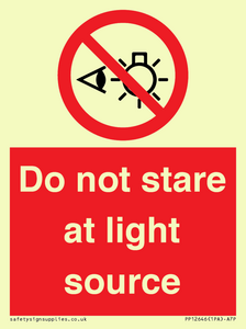 Do not stare at light source